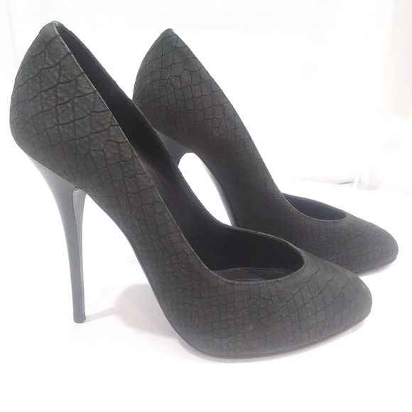 Giuseppe Zanotti Snake Embossed Suede Heels, Black EU 38 - Picture 12 of 15